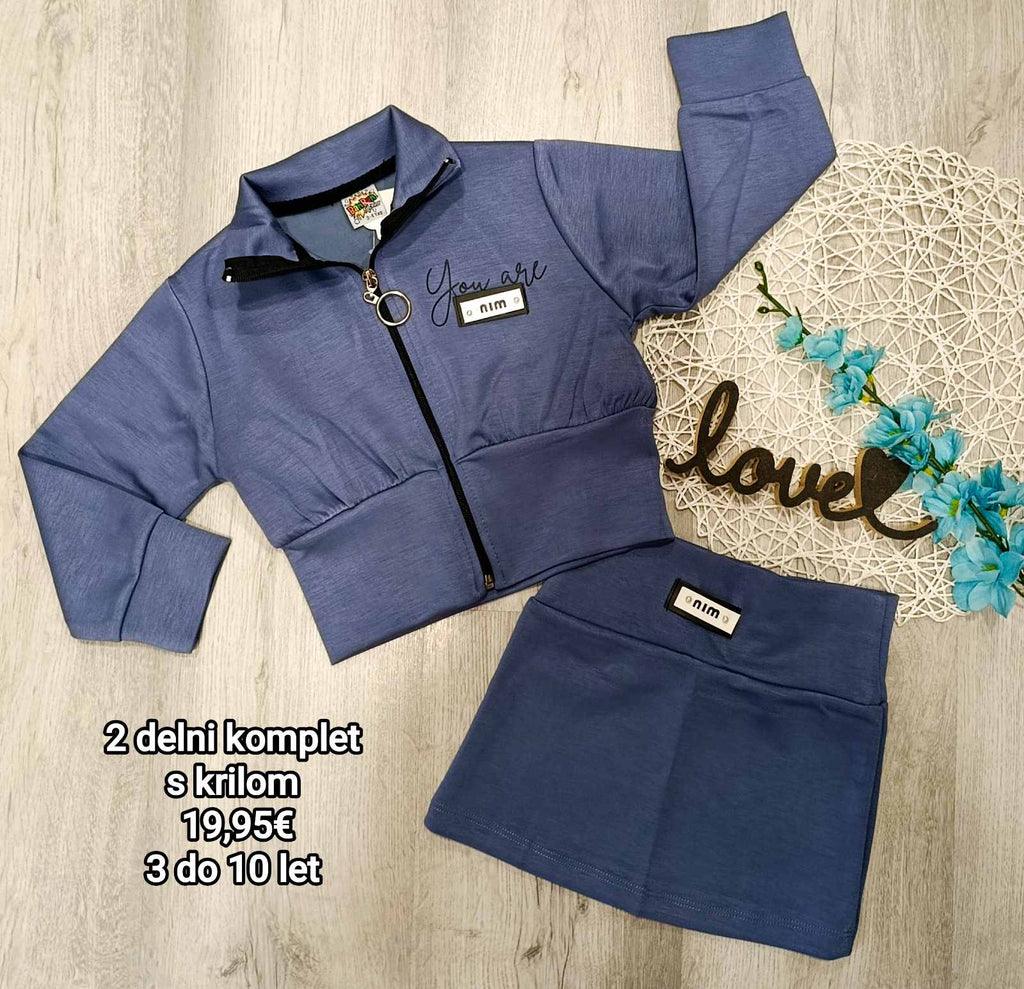 Dekliški 2 delni komplet z krilom