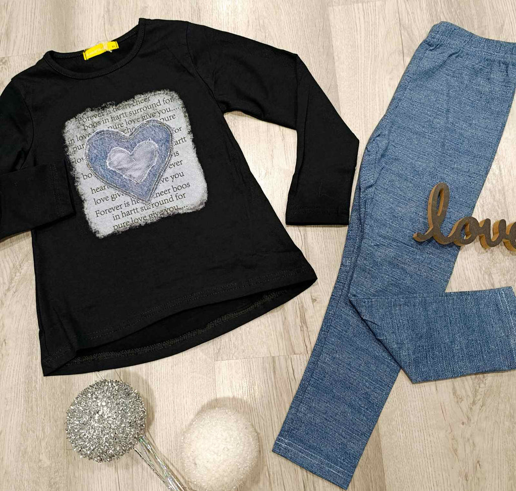 Dekliški 2 delni komplet heart