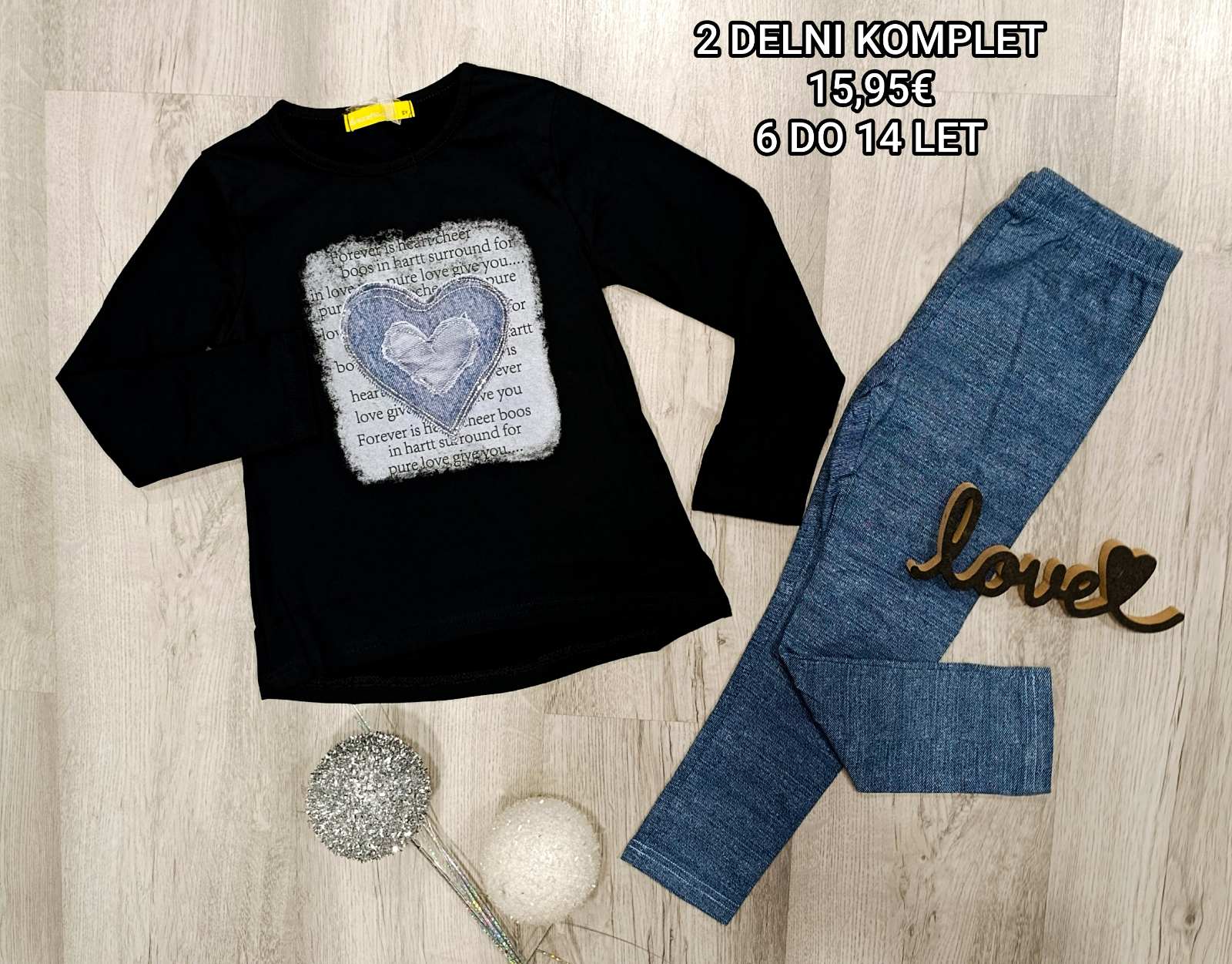 Dekliški 2 delni komplet heart