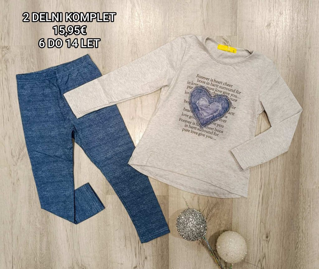 Dekliški 2 delni komplet heart