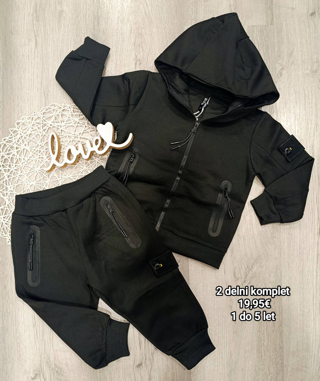 Fantovski 2 delni komplet - Črn