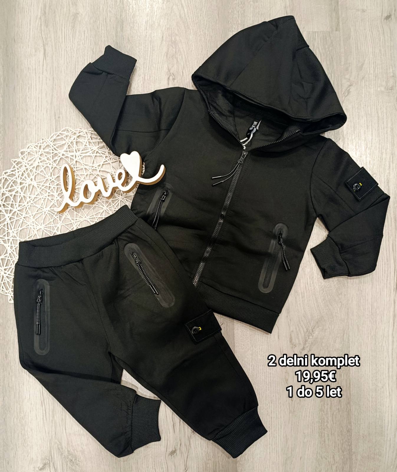 Fantovski 2 delni komplet - Črn