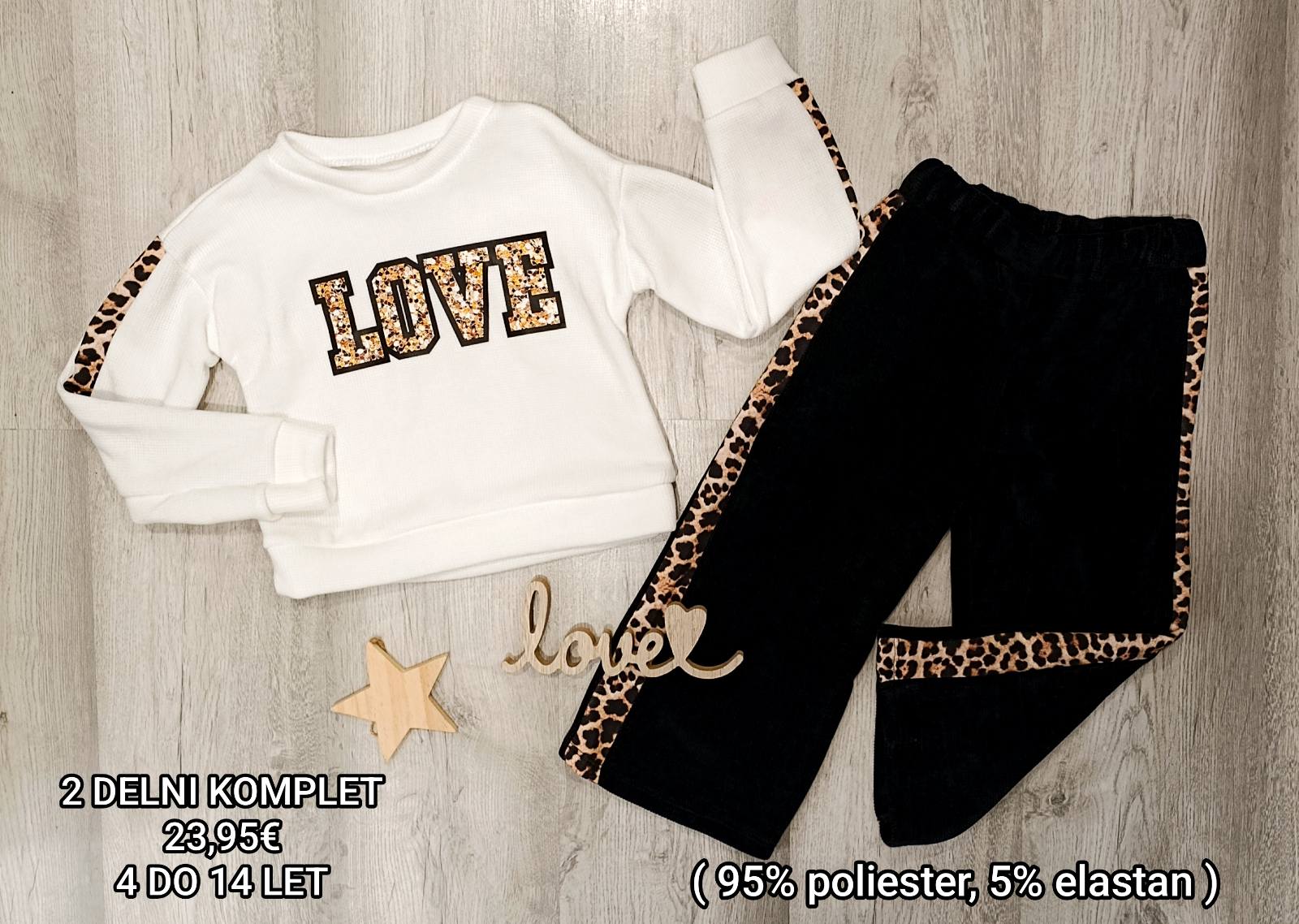 Dekliški 2 delni LOVE komplet