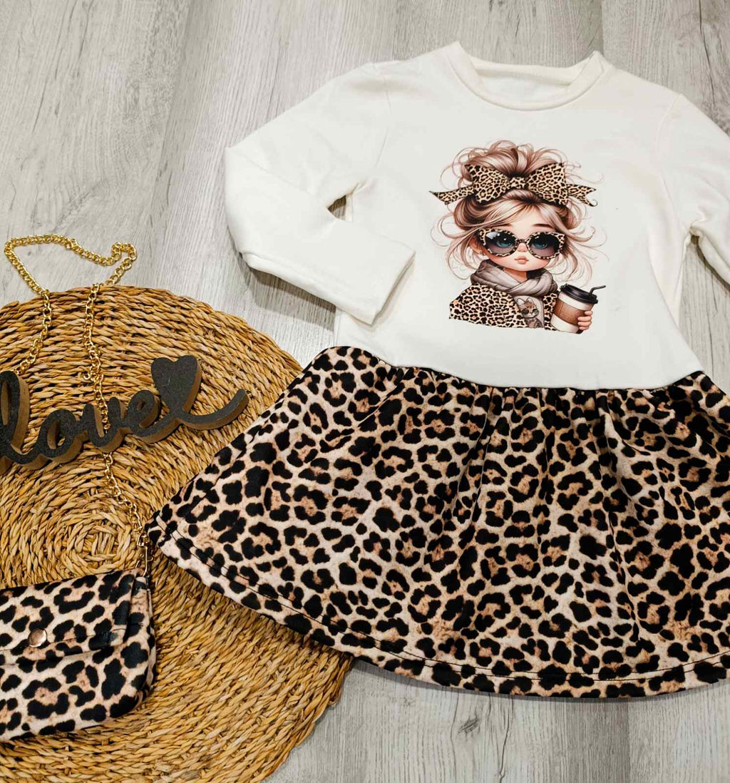 Dekliška oblekica z torbico