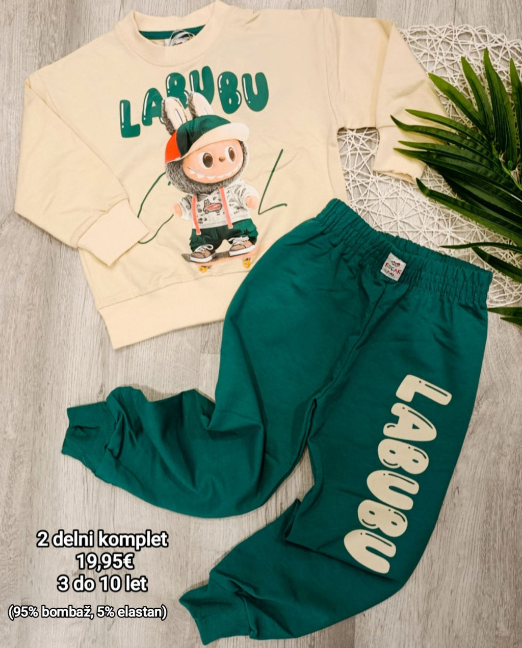 2 delni komplet Labubo-zelen