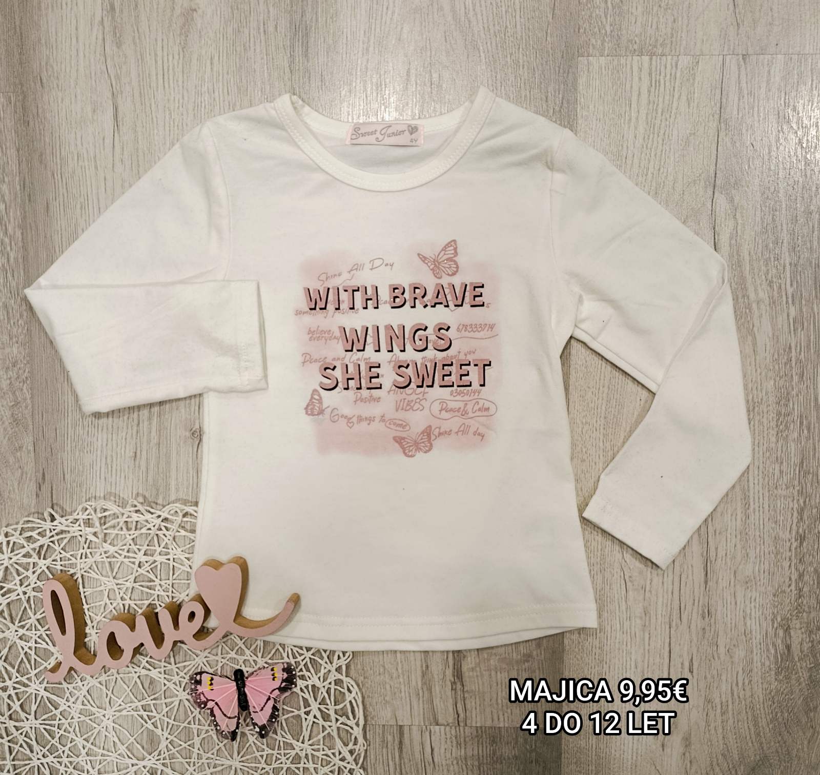 Dekliška majica Butterfly 4-12