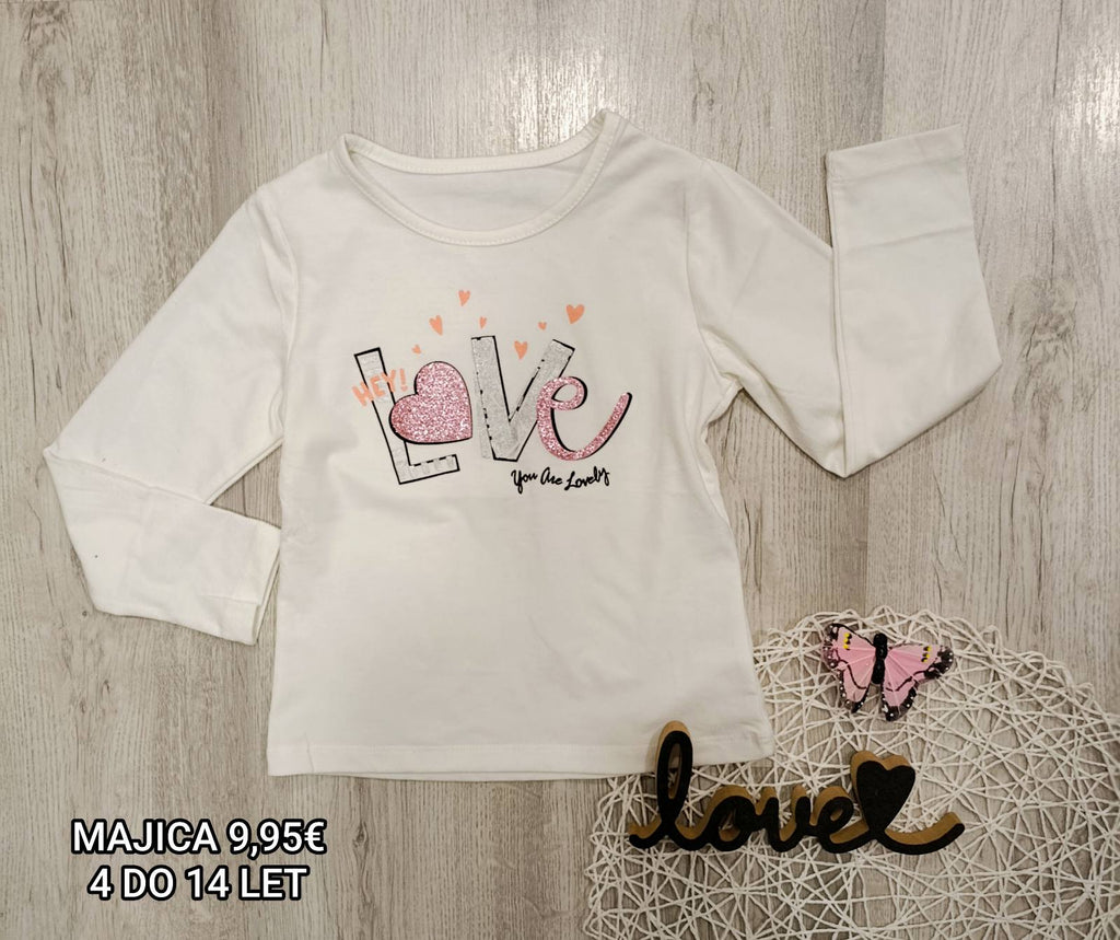 Dekliška majica Love 4-12