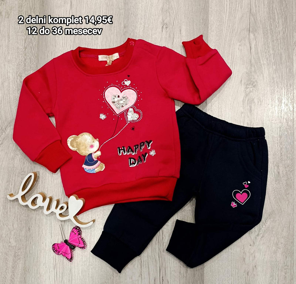 2 delni dekliški komplet (12-36 mesecev)