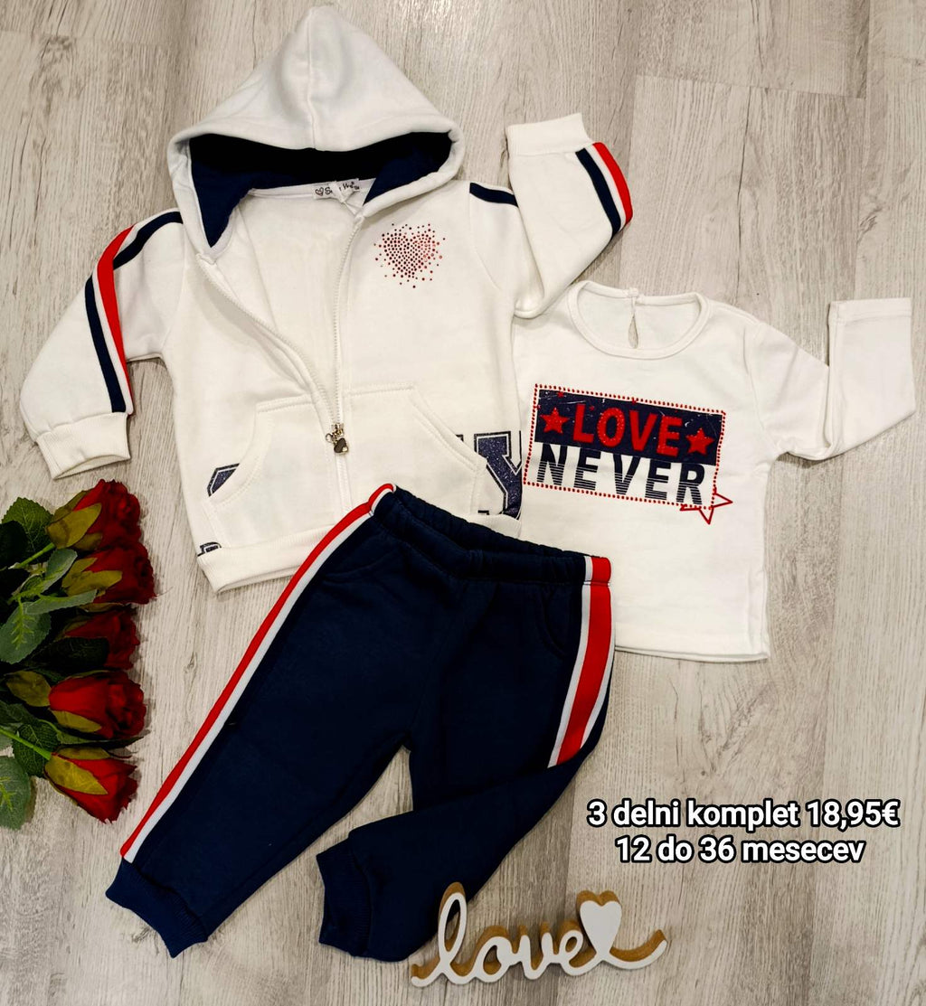 3 delni dekliški komplet (12-36 mesecev)
