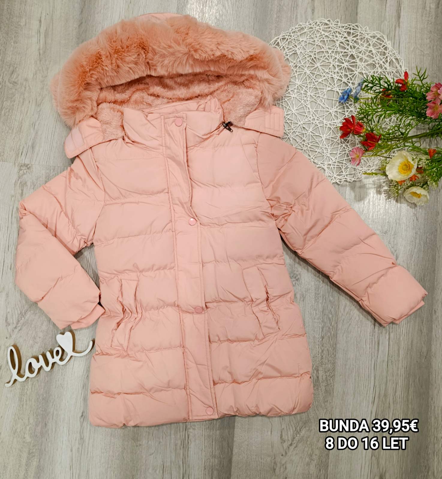 Dekliška zimska bunda+kapuca