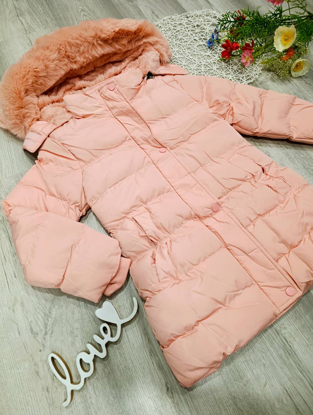 Dekliška zimska bunda+kapuca