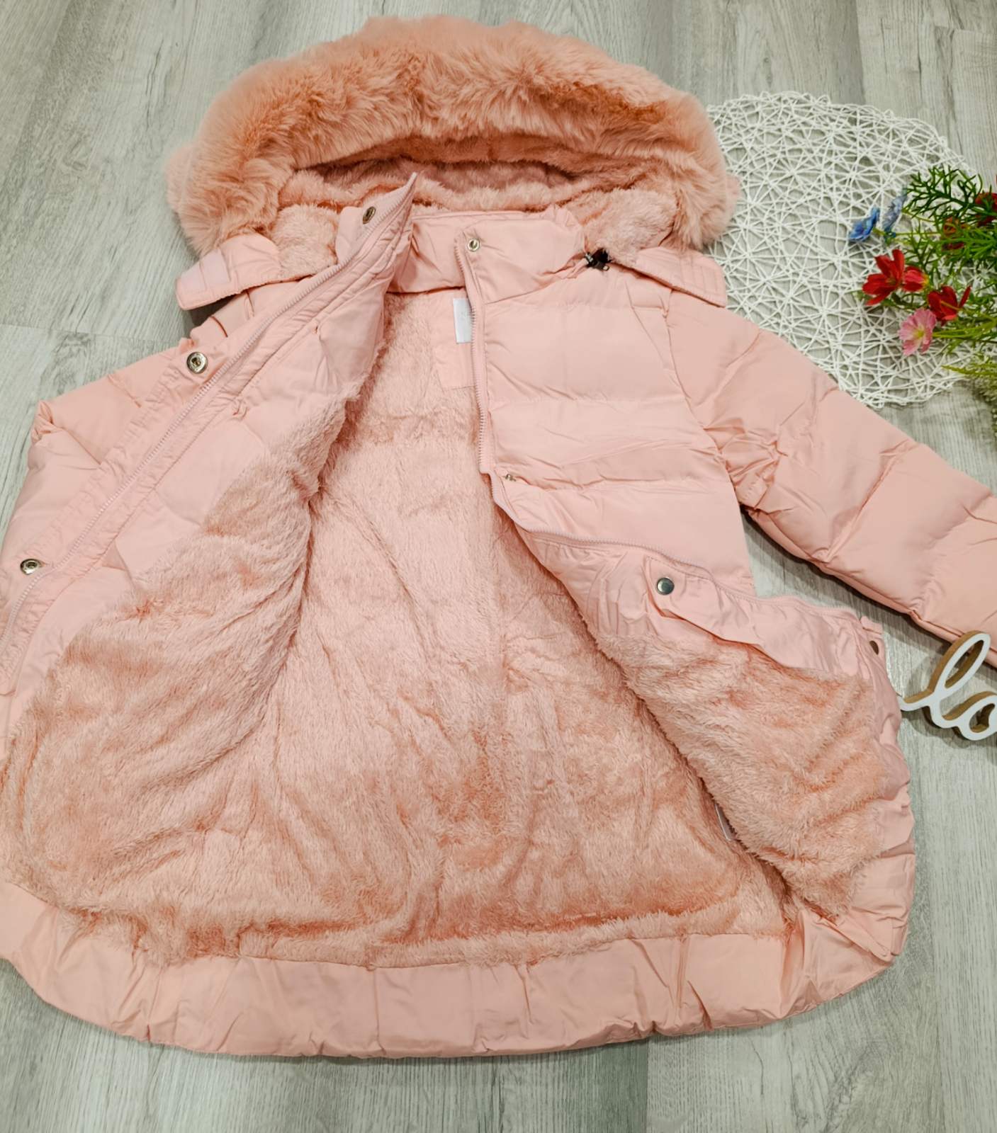 Dekliška zimska bunda+kapuca