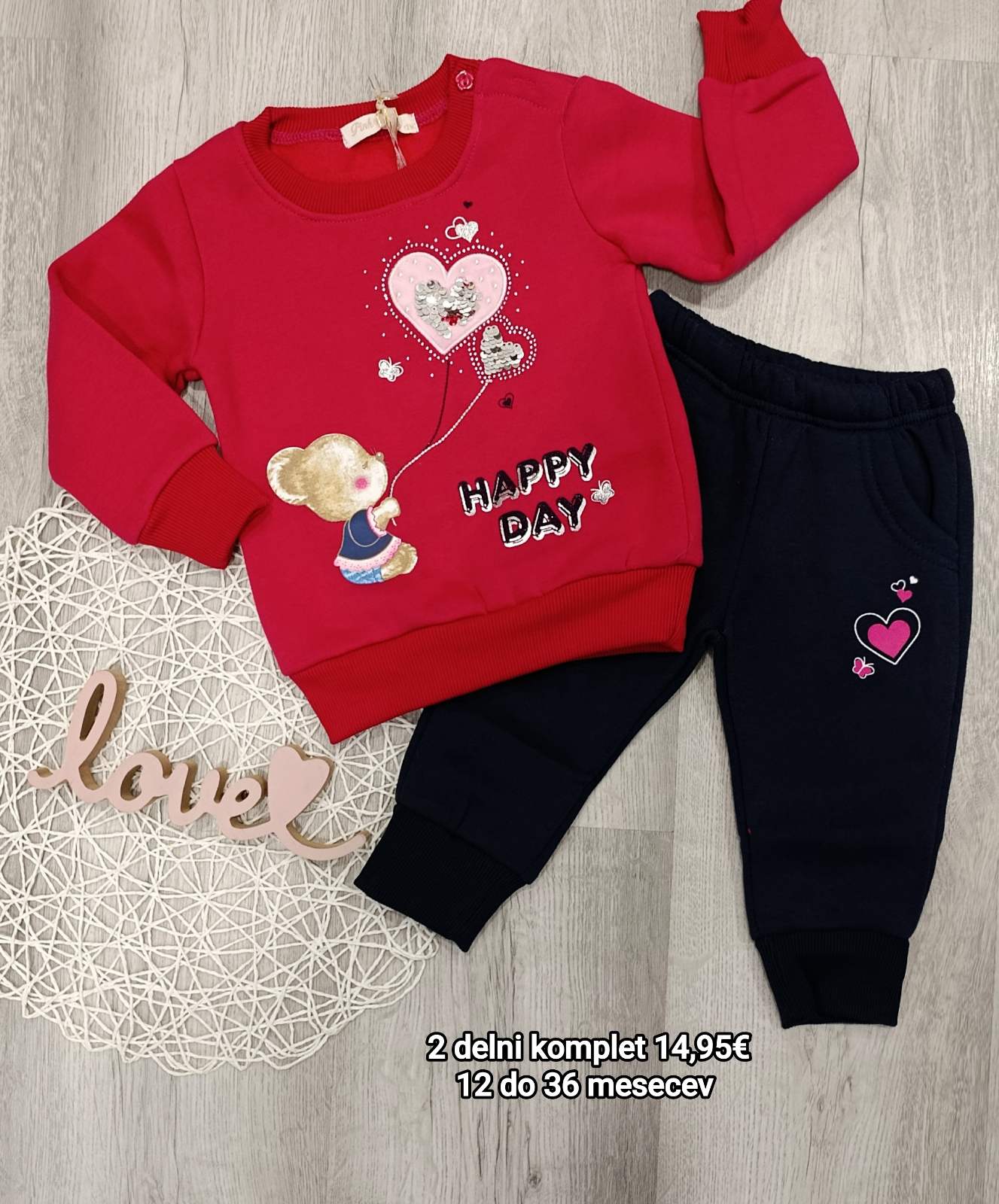 2 delni dekliški komplet (12-36 mesecev)