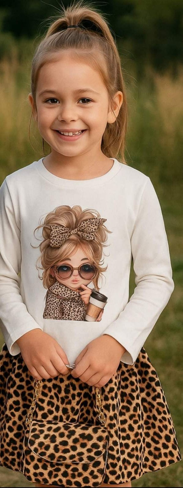 Dekliška oblekica z torbico