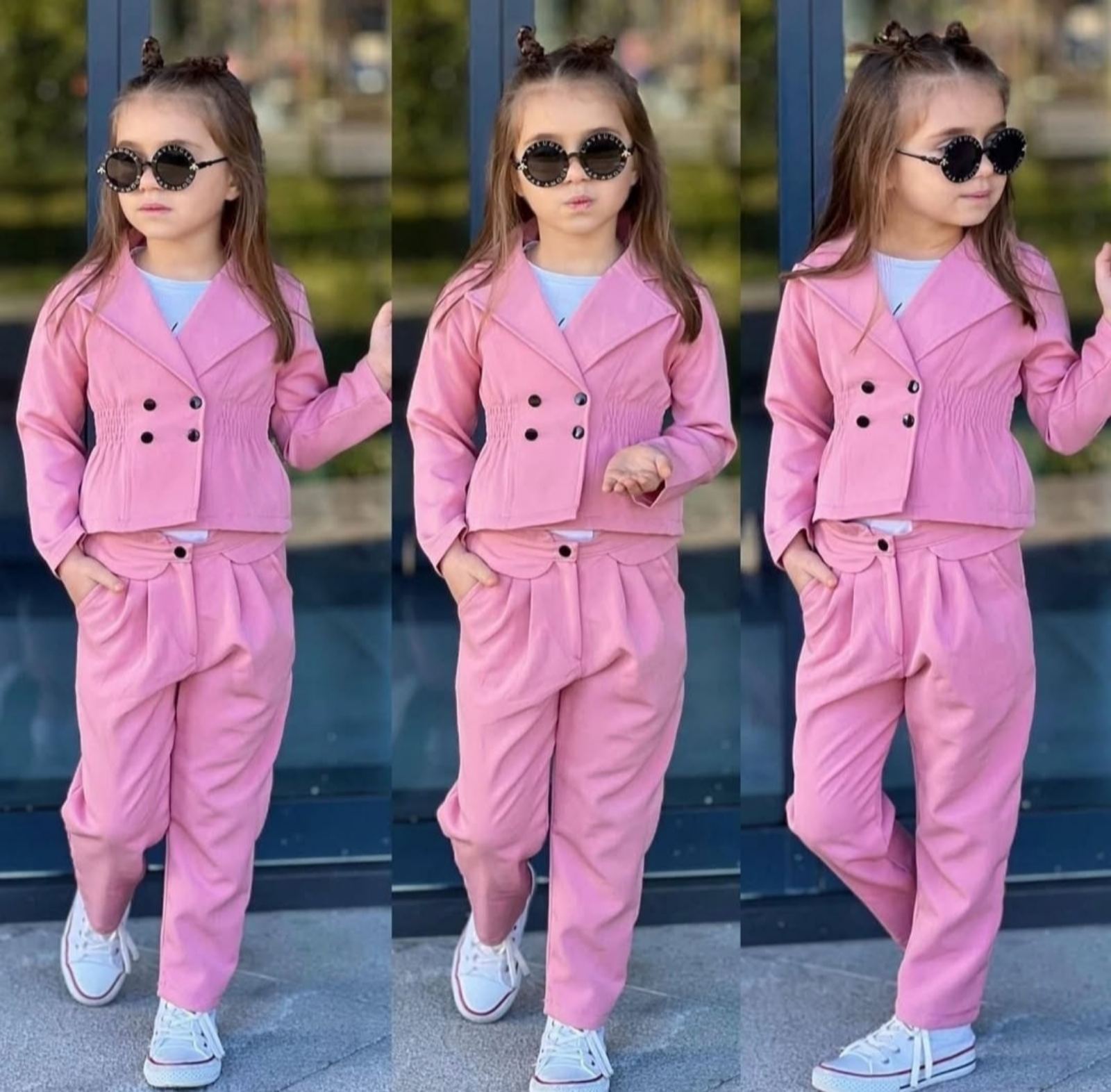 Dekliški 3 delni komplet - roza