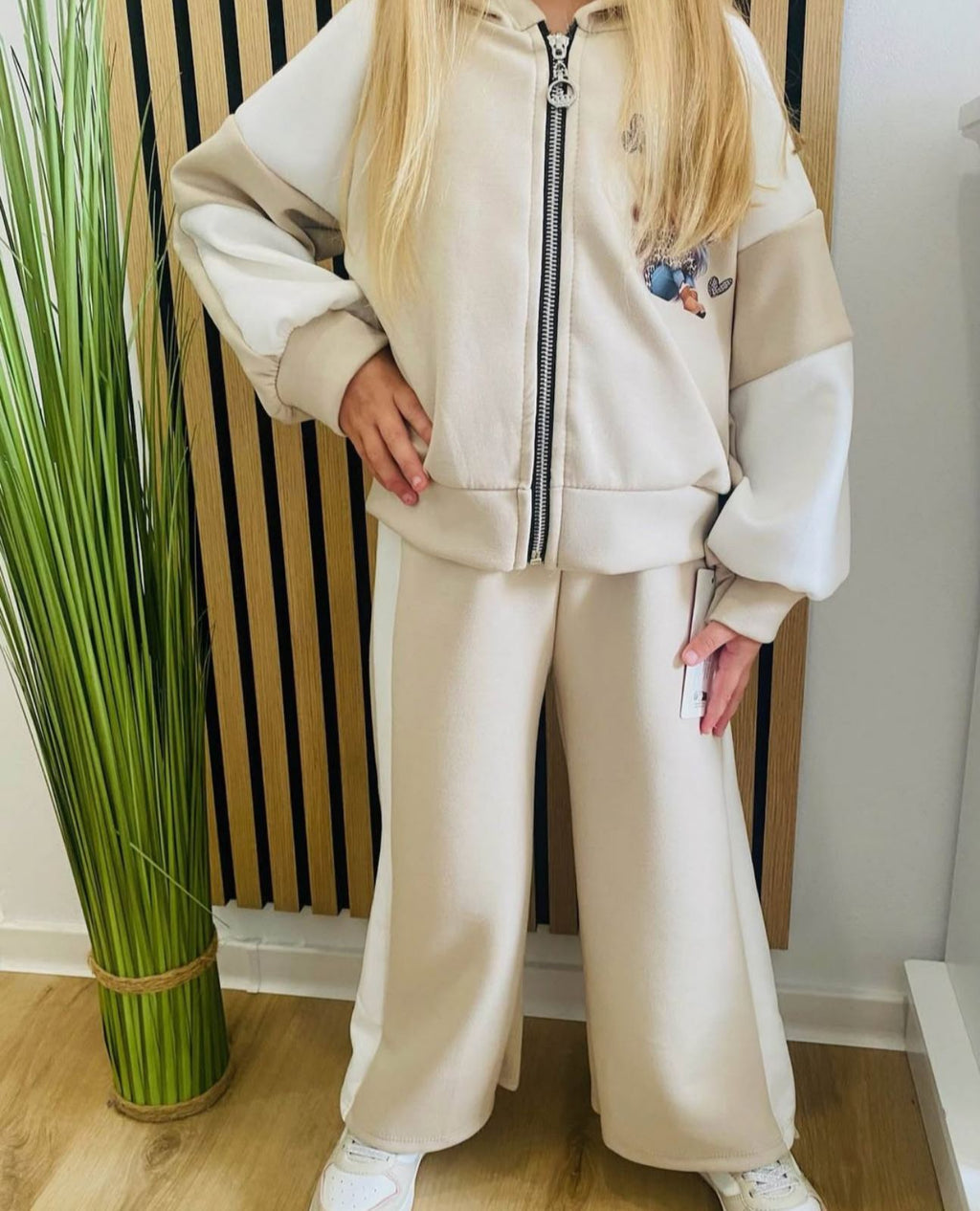 Dekliški komplet 2 delni - bež