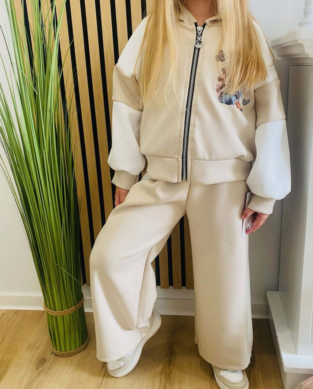 Dekliški komplet 2 delni - bež