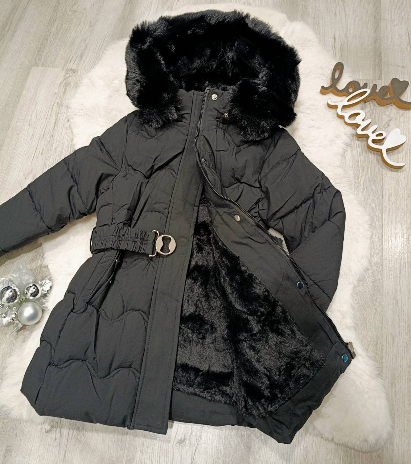 Dekliška zimska bunda+kapuca