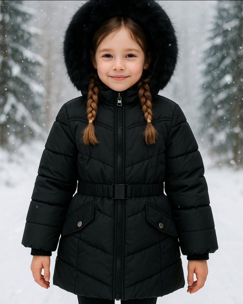 Dekliška zimska bunda+kapuca