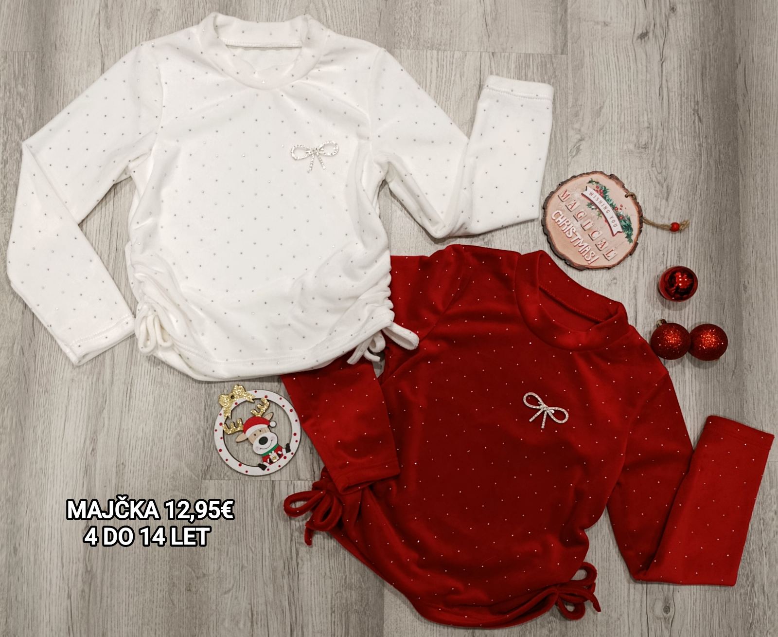 Dekliška majica z bleščicami 4-14 let