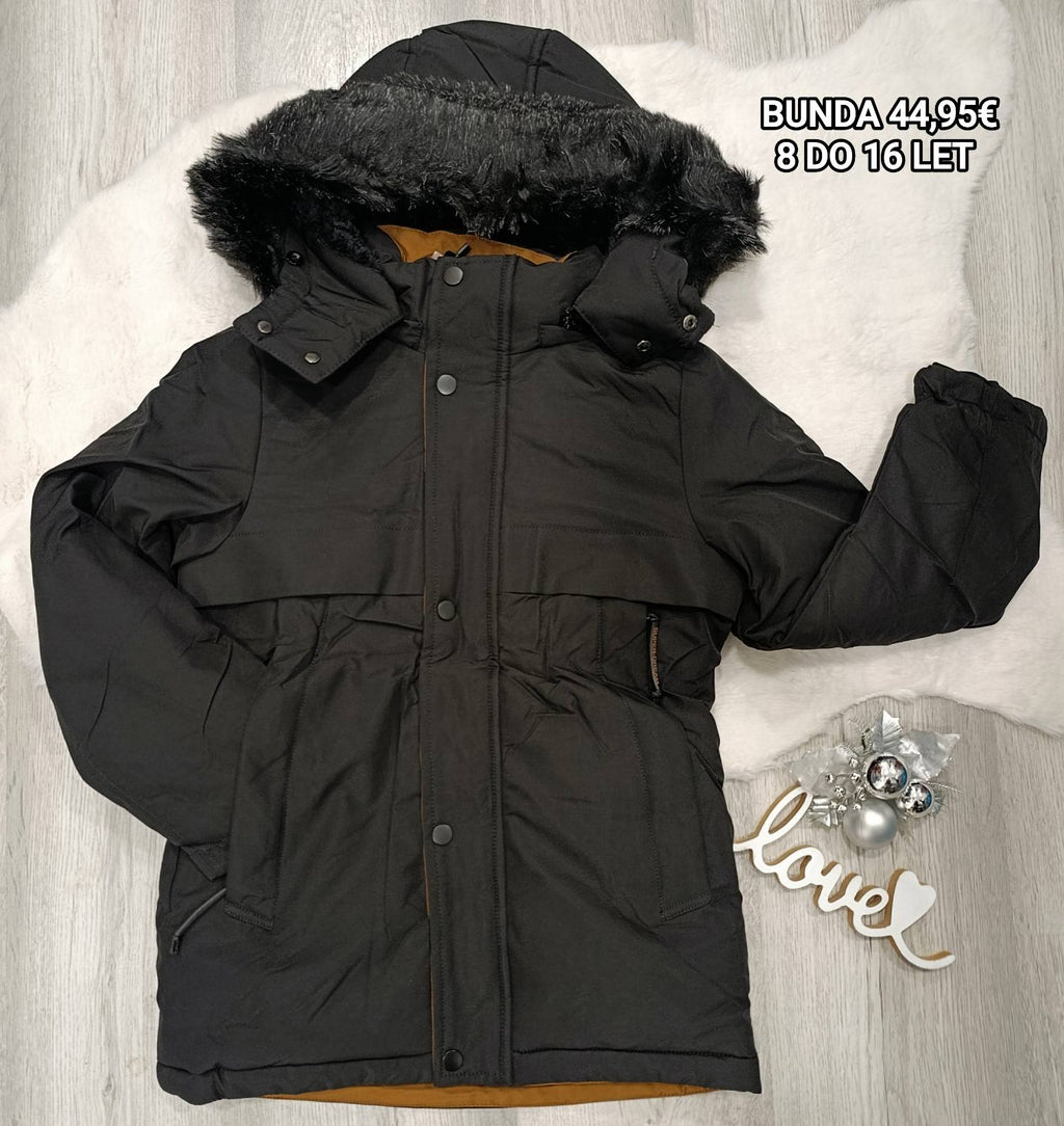 Fantovska zimska bunda + kapuca, 8-16 let