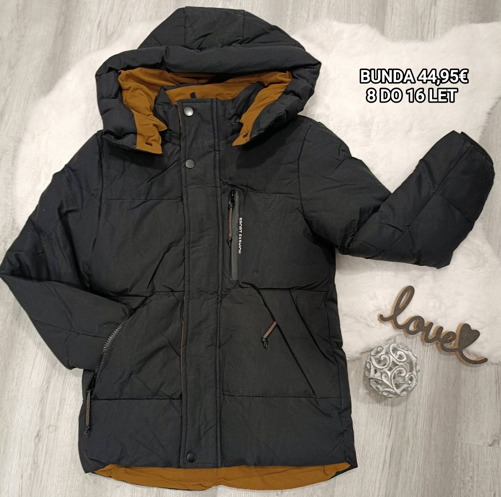 Fantovska zimska bunda + kapuca 8-16 let