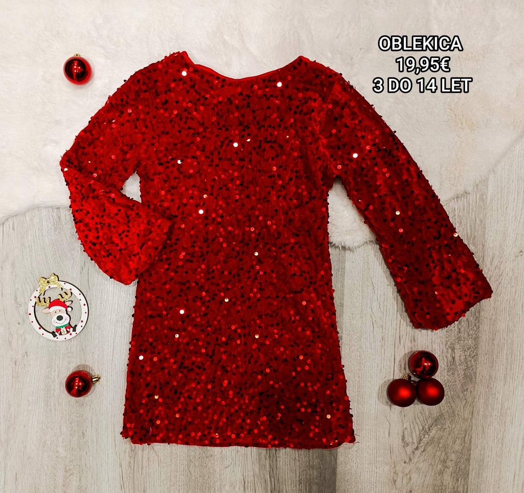 Oblekica z bleščicami 3-14 let