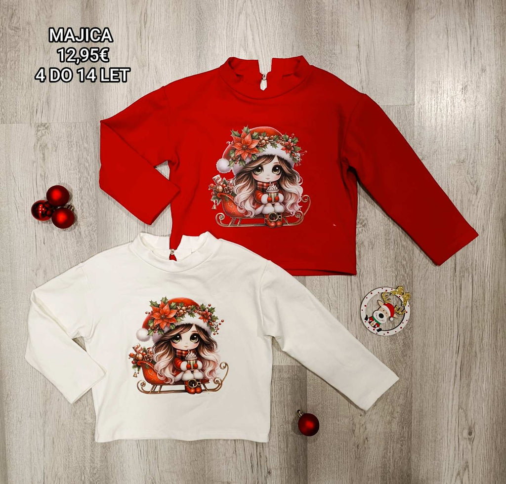 Dekliška božična majica 4-14 let