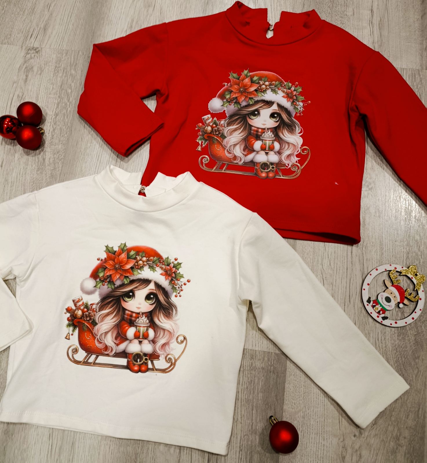 Dekliška božična majica 4-14 let