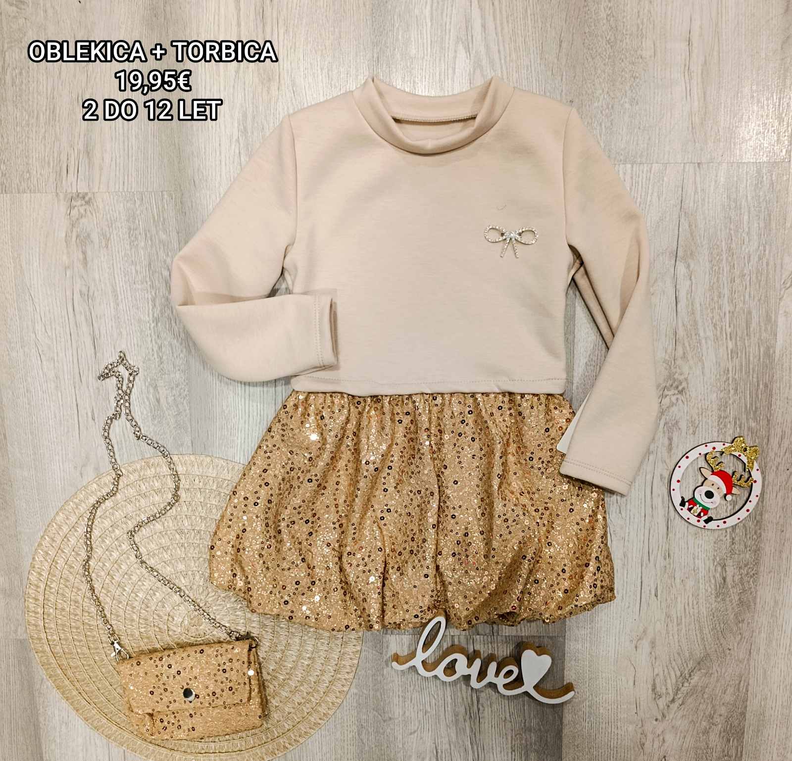 Oblekica s torbico 2-12 let