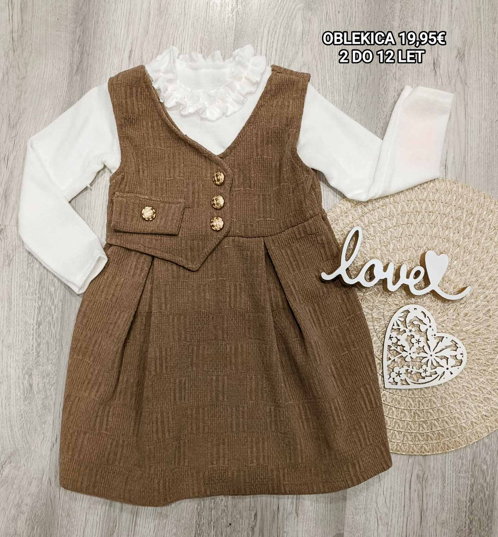 Oblekica rjava+majčka (2-12let)