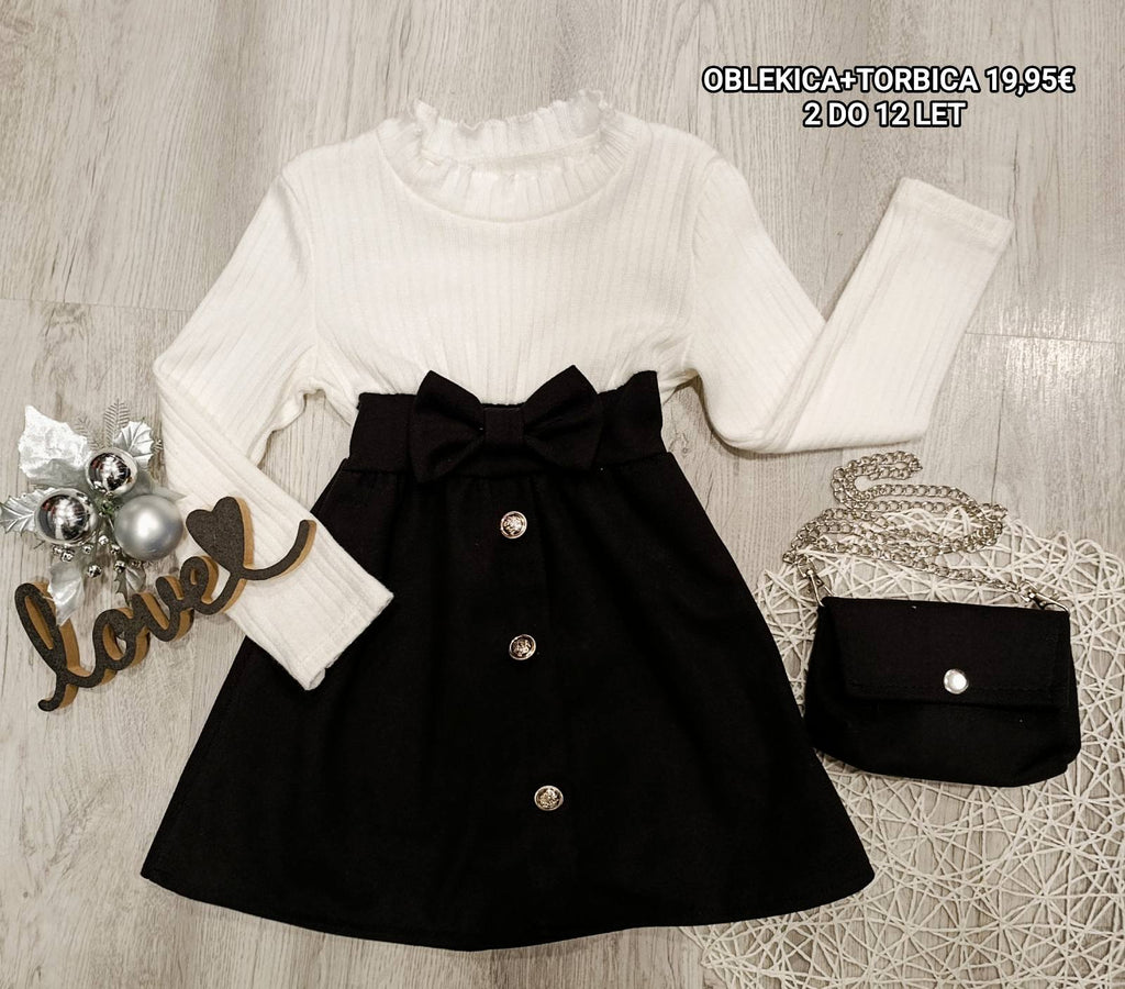 Oblekica+torbica-črna (2-12 let)