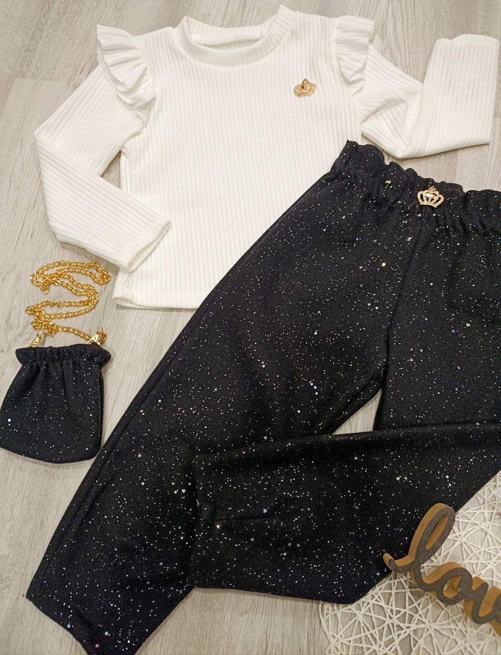 2 delni komplet+torbica-črn (4-14let)