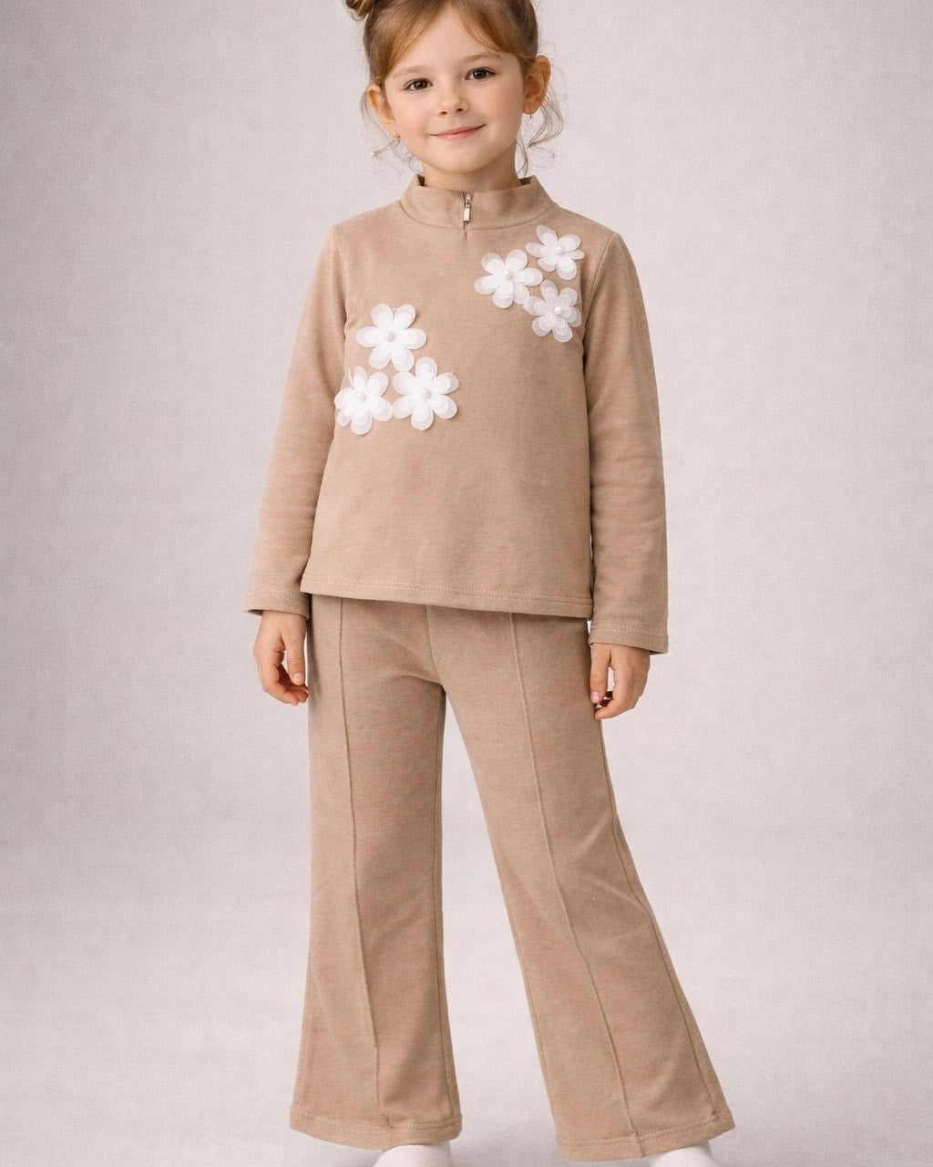 2 delni komplet-bež rožica (4-14let)