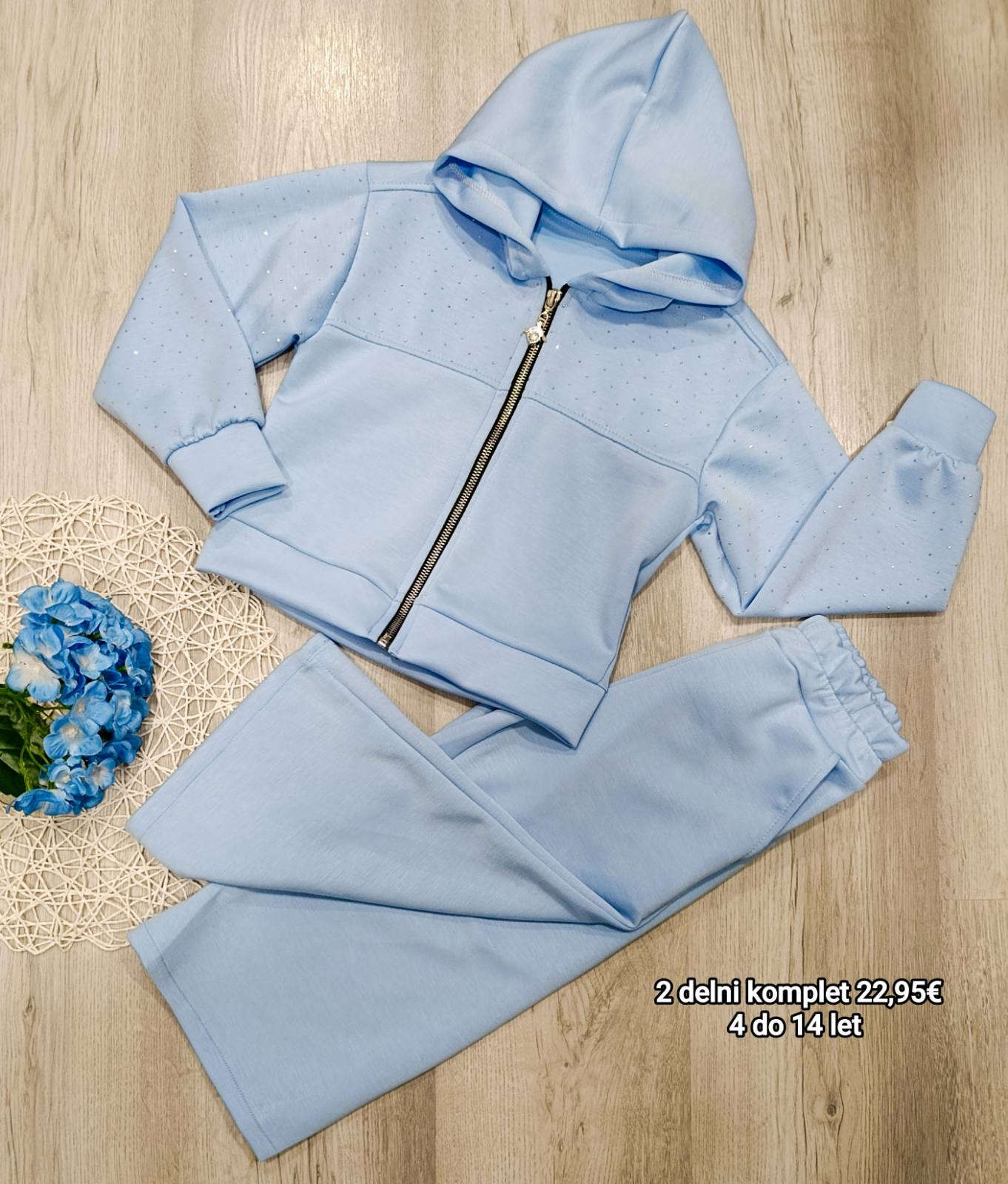2 delni komplet-svetlo moder (4-14 let)