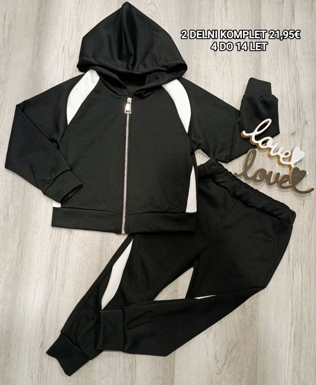 Fantovski komplet-črn (nepodložen 4-14 let)