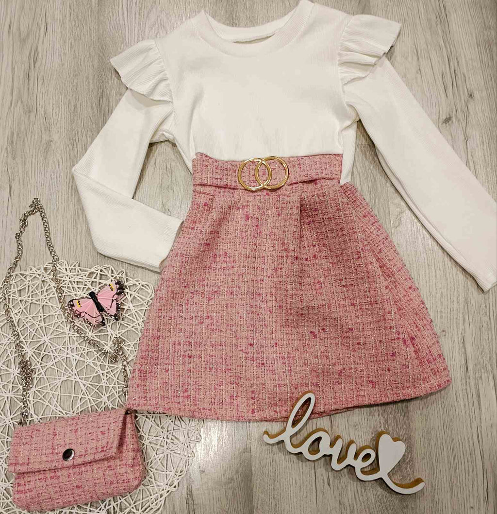 Oblekica s torbico-roza (2 do 12 let)