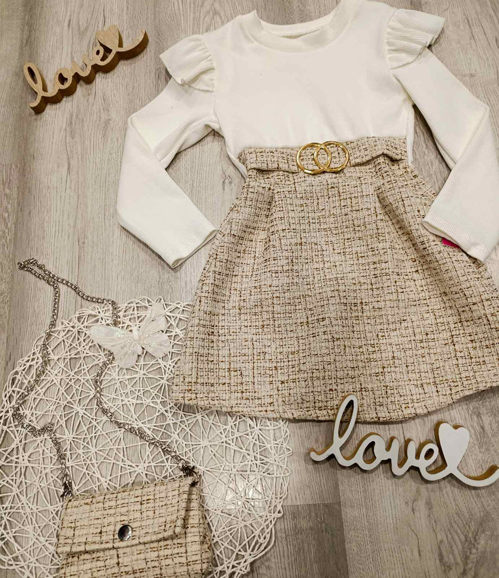 Oblekica s torbico-bež ( 2 do 12 let)