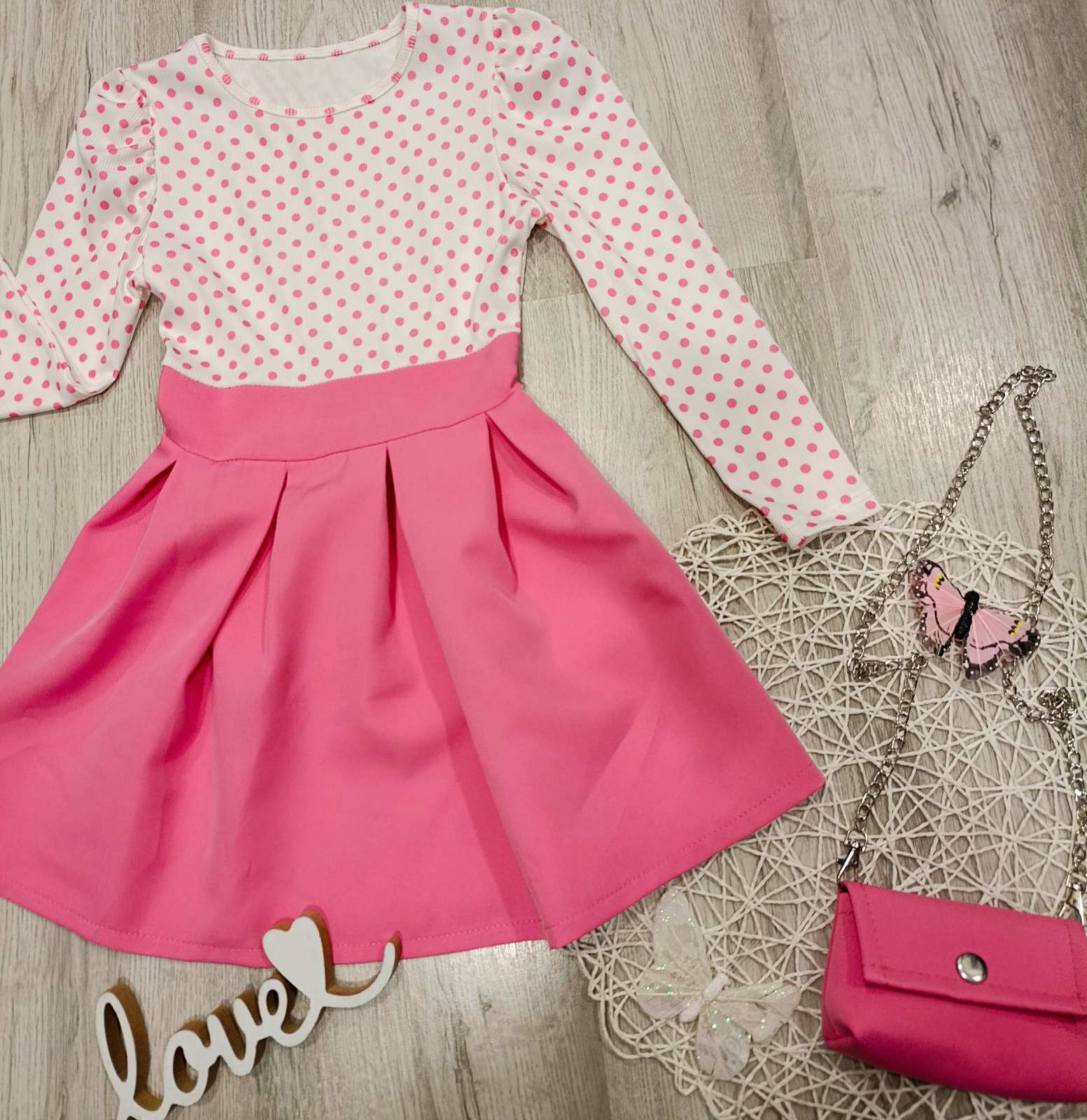 Oblekica s torbico-pink (2 do 12 let)