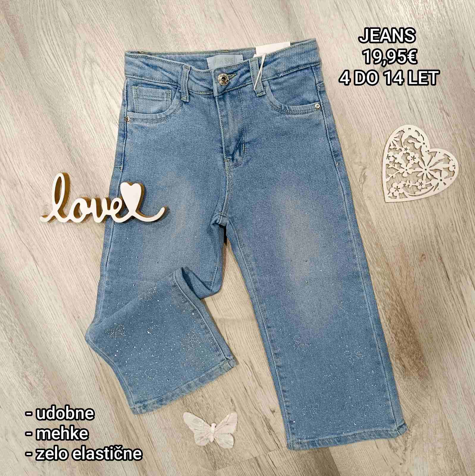 Jeans hlače-široke (4 do 14 let)