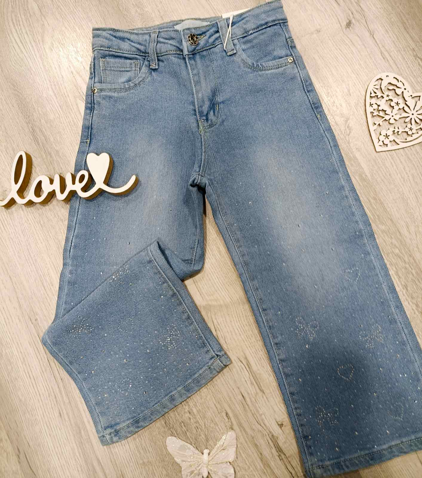 Jeans hlače-široke (4 do 14 let)