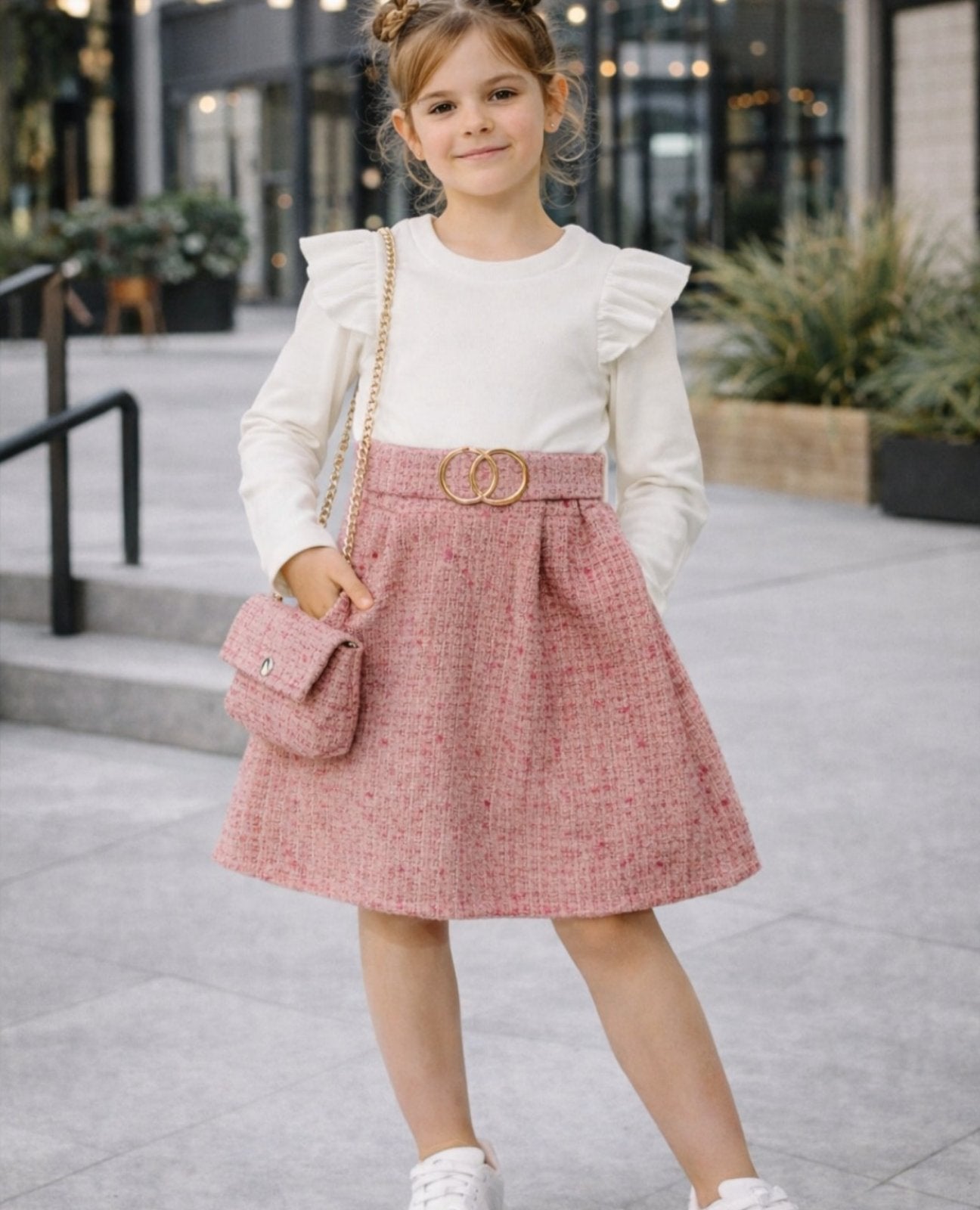 Oblekica s torbico-roza (2 do 12 let)