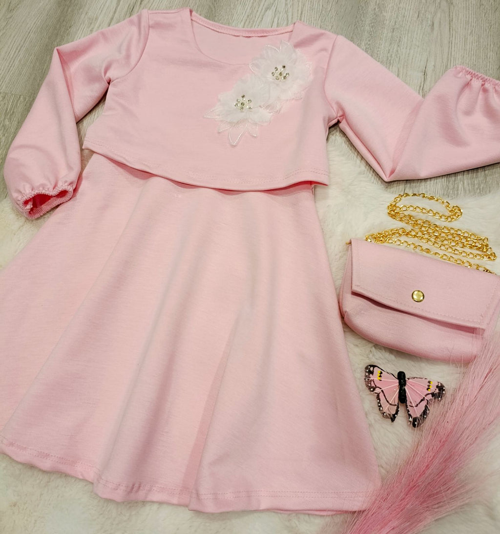 Oblekica+torbica(rožica 2-12let)